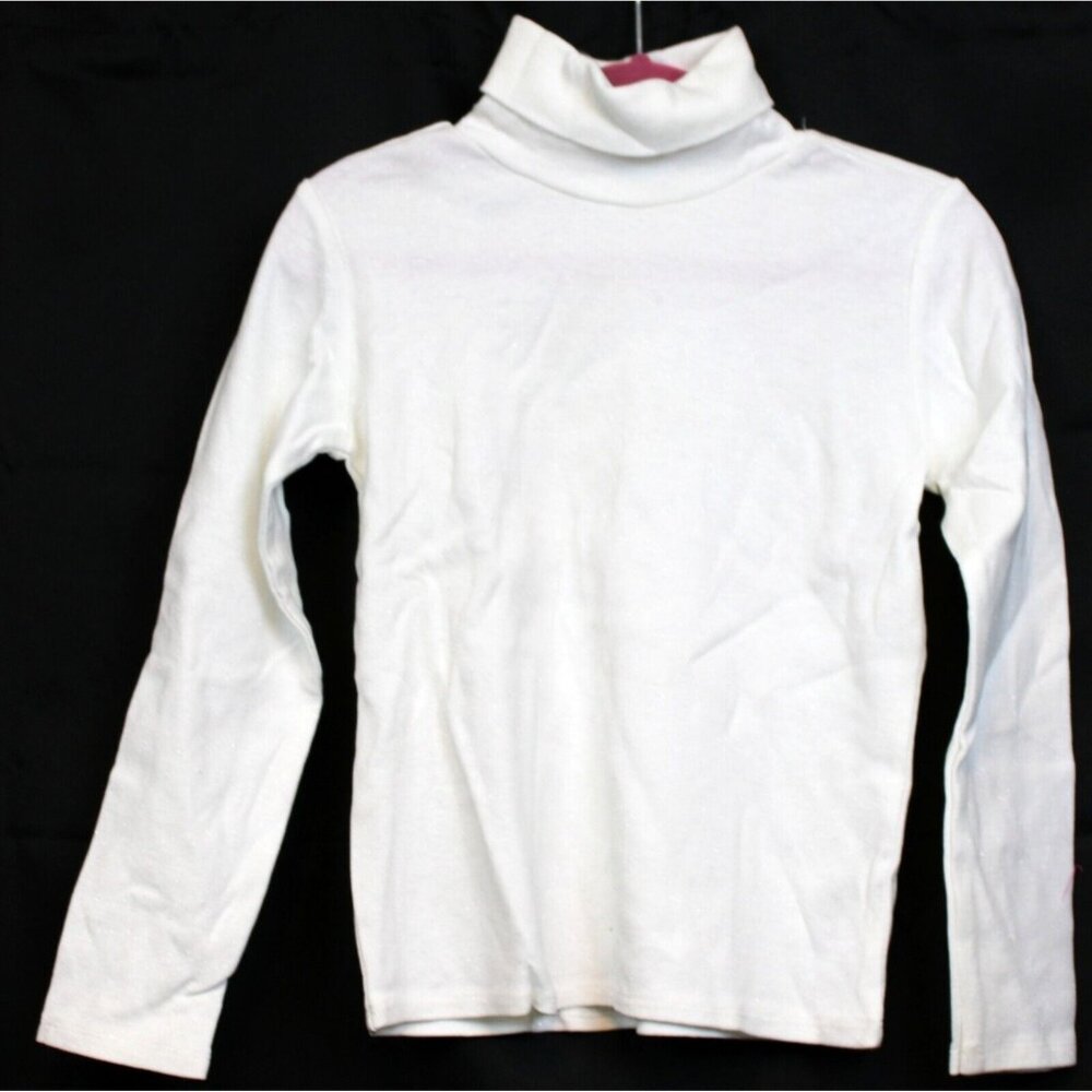 GAP White Sparkly Turtleneck Shirt sz S 5-6 NWT Winter Snowflake Long Sleeve